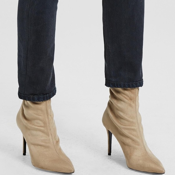Theory Shoes Theory Natural Faux Suede Sock Ankle Boot Booties Nwb